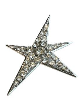 Large crystal modernist star brooch pin 🆕